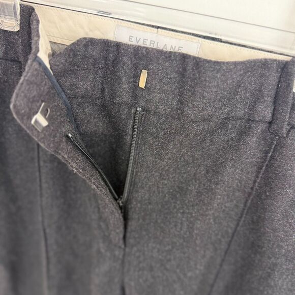 EVERLANE GoWeave Pleated Slouchy Wool Trouser Pants 4 Black Tapered Office B27 - Picture 4 of 6